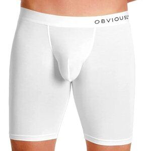 Obviously PrimeMan AnatoMAX - Boxer Brief 9" inch Leg , White , Medium "34-36"